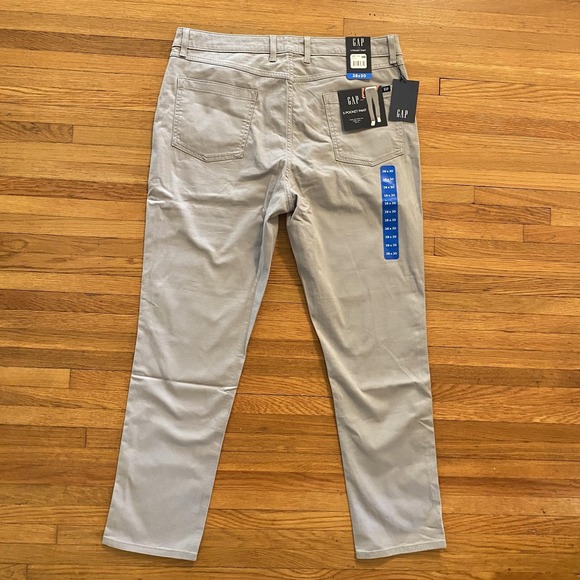 GAP Pants Mens 38x30 Gray 5 Pocket Stretch Twill Classic Fit Garment Dyed Chino - Picture 1 of 11